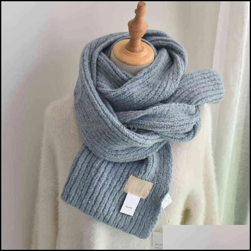 Women Solid Color Cashmere Scarves With Tassel Lady Winter Autumn Long Scarf Thinker Warm Female Shawl Men 211231