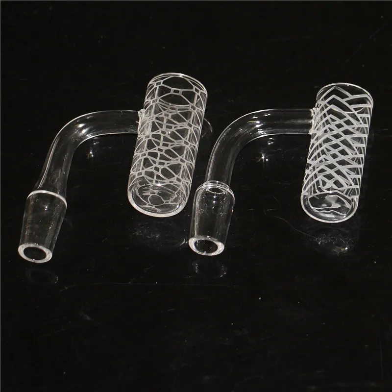 Rauchender Flat-Top-Quarz-Banger mit tiefem Schnitzmuster, 14 mm, 90-Grad-Dab-Nägel für Glasbongs, Bohrinseln, Wasserpfeifen