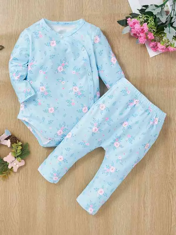 Fábrica de bebê impressão bodysuit leggings ela