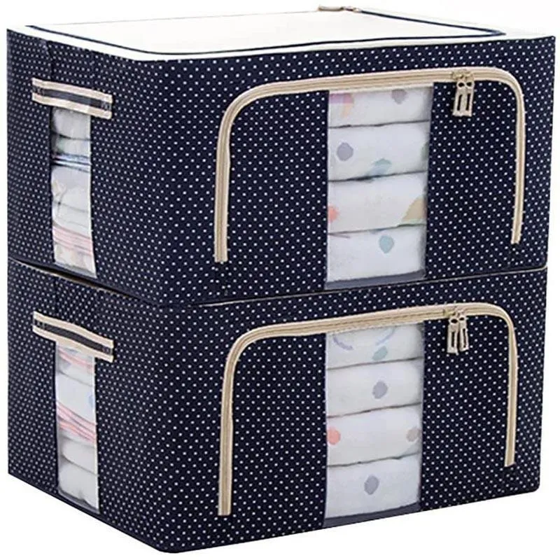 Storage Bags Fabric Foldable Clothes Box Oxford Quilt Blanket Organizer Non-woven Wardrobe Finishing Bag Toys