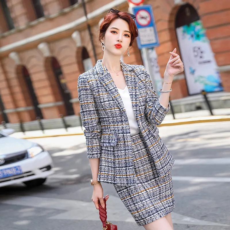 Vintage Plaid Tweed Foschini Suits For Ladies Set For Autumn/Winter Formal  Events Blazer And Skirt Jacket Coat Set 220302 From Luo02, $62.73