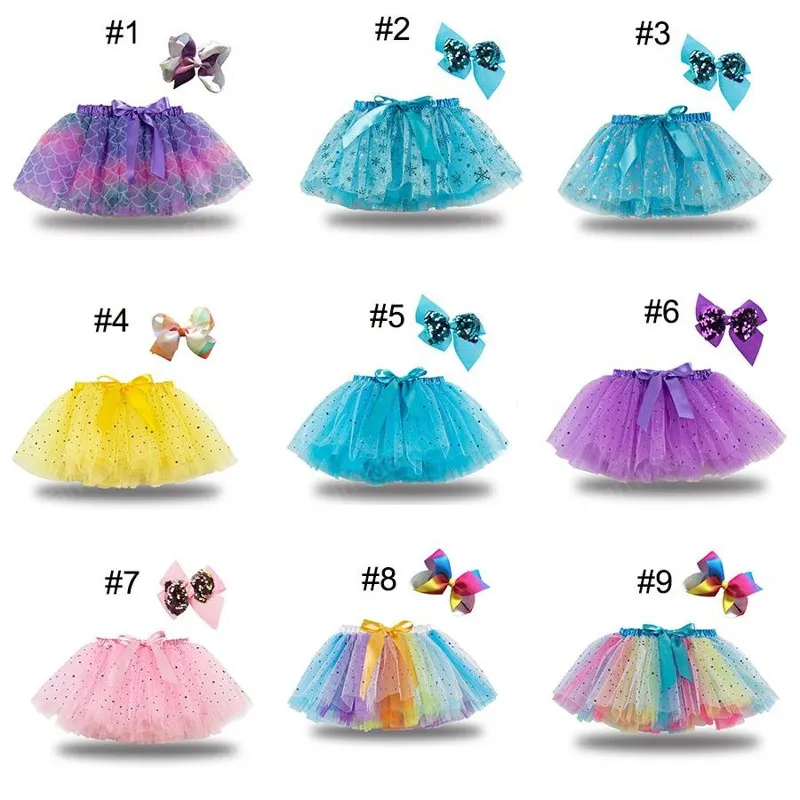 18 cores da moda bebê crianças saia meninas Princesa Estrelas Glitter saia tutu Crianças Chiffon lantejoulas partido do vestido de dança Ballet Saias