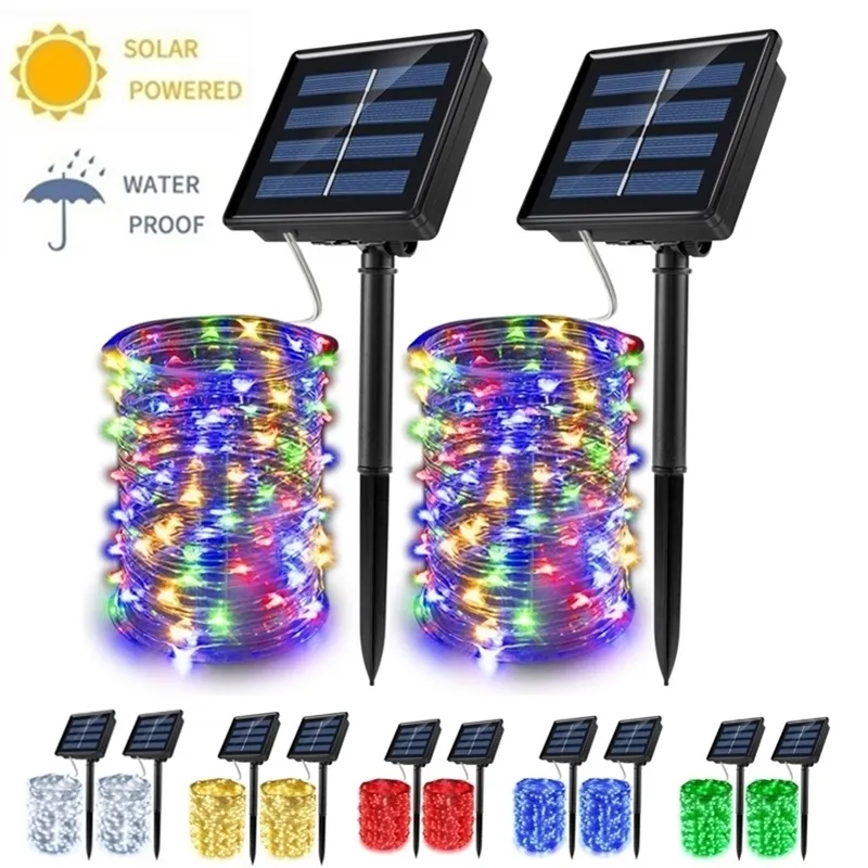 Decoraties Solar String Fairy Lights Waterdichte Outdoor Garland Lamp Tuin Woondecoratie Merry Christmas Ornaments Y201020