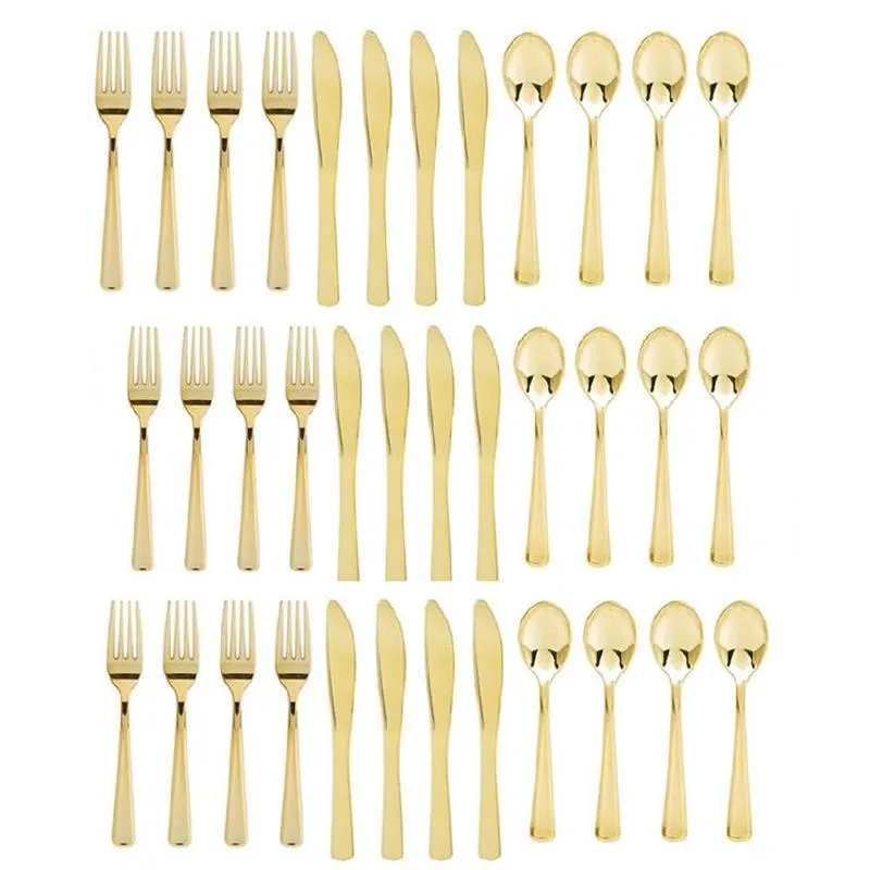 Gold disposable dinner set