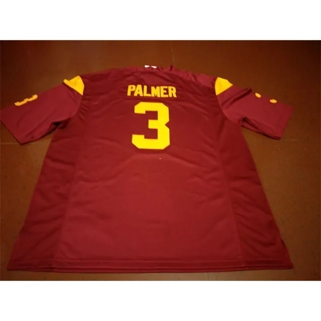 2024 USC Trojans # 3 Carson Palmer настоящая майка колледжа с полной вышивкой, размер S-4XL или майка с любым именем или номером на заказ