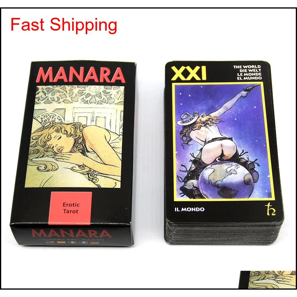 ₩11,405에서 마나라 카드의 에로틱 한 타로 22 Major Arcana 56 마이너 Arcana Divinatory 지침