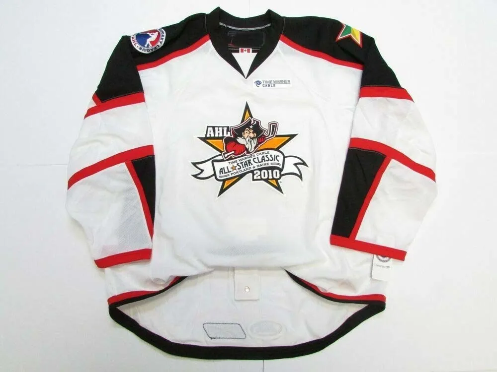 Stitched Custom 2010 Ahl All Star Game Portland White Hockey Jersey Lägg till några namnnummer Mens Kids Jersey XS-5XL