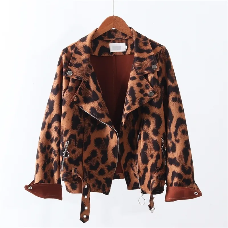 [EWQ] Leopar Baskı Ceket Kadın Sonbahar Kış Yeni Ürünler Uzun kollu Moda Trend Bayanlar All-AMTCH Palto Rafsestiz 201210