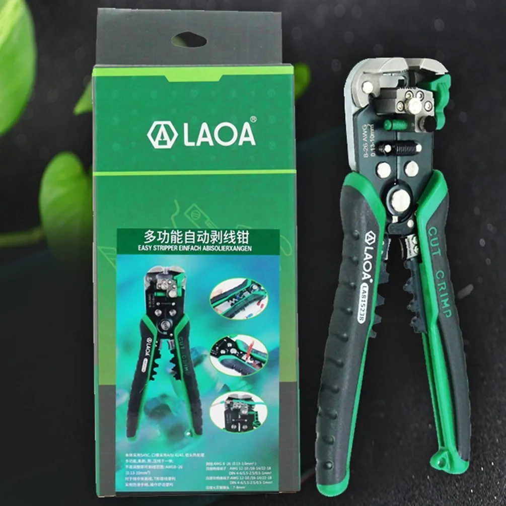 LAOA LA815138 Multifunctional Automatic Cable Wire Stripper Crimper Crimping Cutting Plier Stripping Terminal Hand Tool Y200321