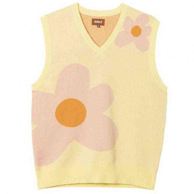 Роскошные гольф -цветок Le Fleur Tyler The Creator Men Sweater Vests вязаные повседневные свитера жилетки High Drake 220120