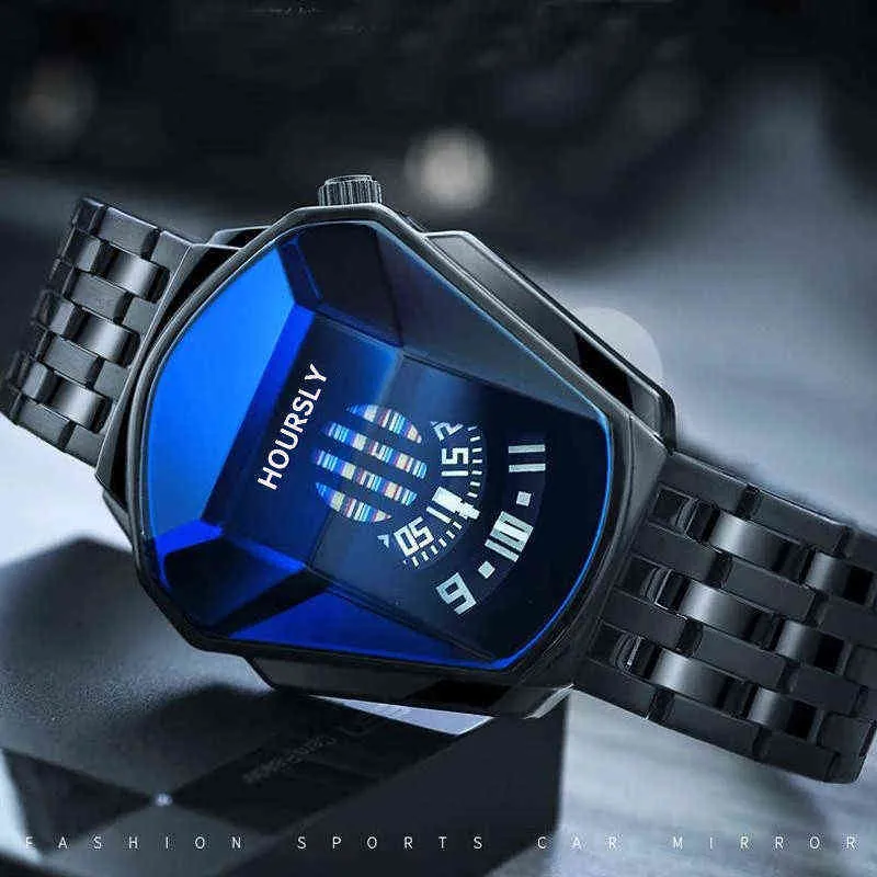 Golden Luxury Brand Tendance Cool Hommes Montres Montres Steel Steel Technology Mode Quartz Watch pour 2022 Relogio Masculino 0214