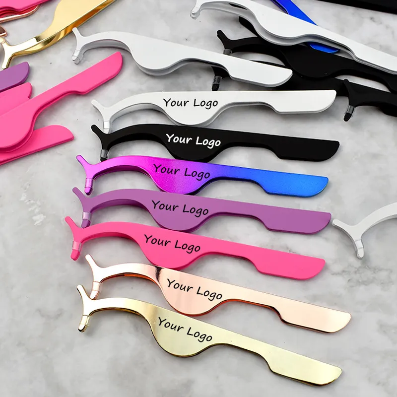 Epack False Eyelash Tweezers Fake Eye Lash Applicator Eyelash Extension Curler Nipper Auxiliary Clip Clamp Makeup Forceps Tools