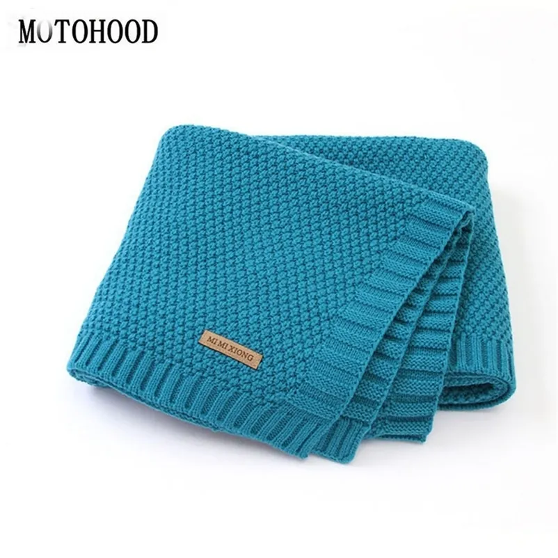 MOTOHOOD Kids Casual Blankets Knitted Newborn Swaddle Wrap Soft Toddler Sofa Crib Quilt Baby Stroller Blanket 201211