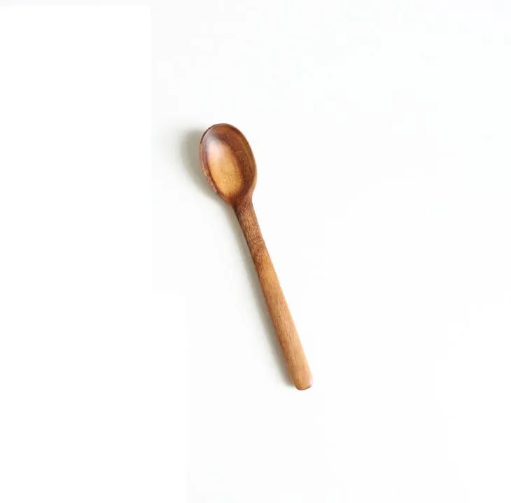Cuchara de madera 2021, cuchara para mezclar ensalada con mango largo de madera de teca Natural ecológica, cuchara para helado, vajilla