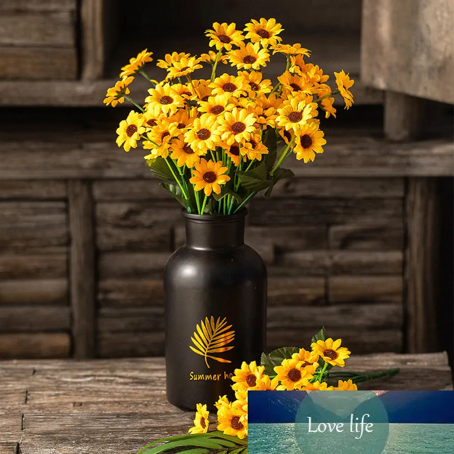 Summer Big Artificial Sunflowers Flowers Silk High Quality Home Decoration  DIY Small Craft Fake Flower Wedding Decor Faux Flower