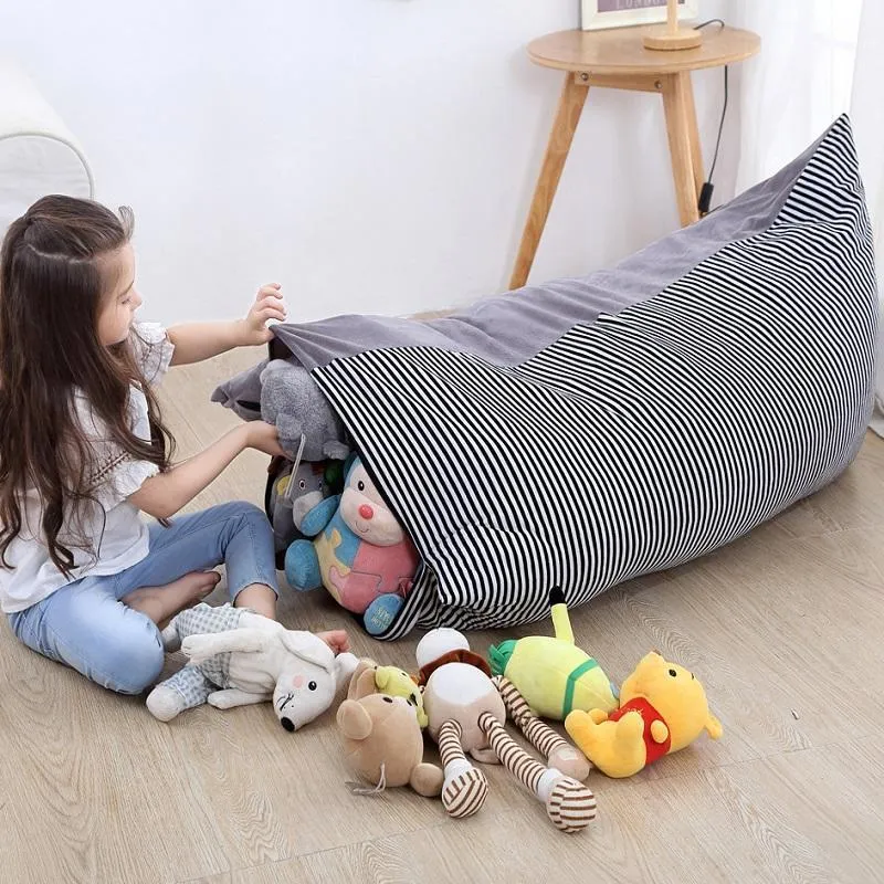 Aufbewahrungstaschen Hohe Kapazität Tasche Home Toy Organizer 2021 Multifunktionale tragbare Sofa Stuhl Raumdekoration Kleinigkeiten Behälter gestreift