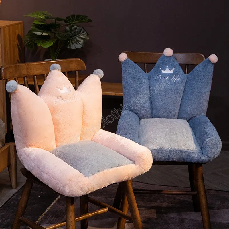 Nadziewane poduszki Kawaii Plushies Poduszki Rabbit Fur Poduszki Cuddly Crown Sofa Krzesła Mata Home Decor Doll Prezent