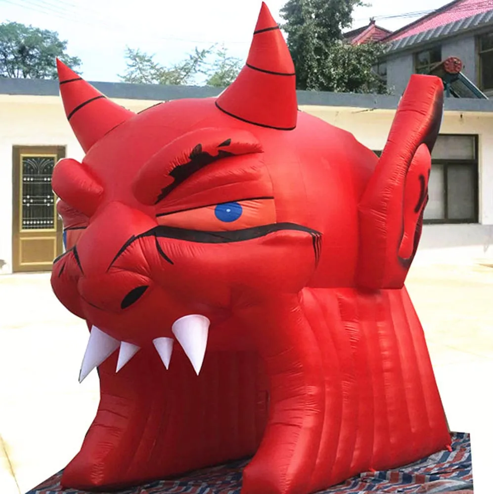 Estágio Vermelho 4.5MH Inflável Entrada Entrada Túnel Demon Barraca de Arco para Evento ao Ar Livre Decoração de Halloween