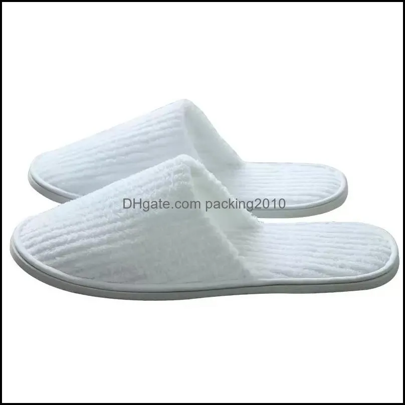 high-grade Disposable Slippers Coral Fleece Anti-slip Home Guest Thicken Travel Hotel White Soft Comfortable Delicate