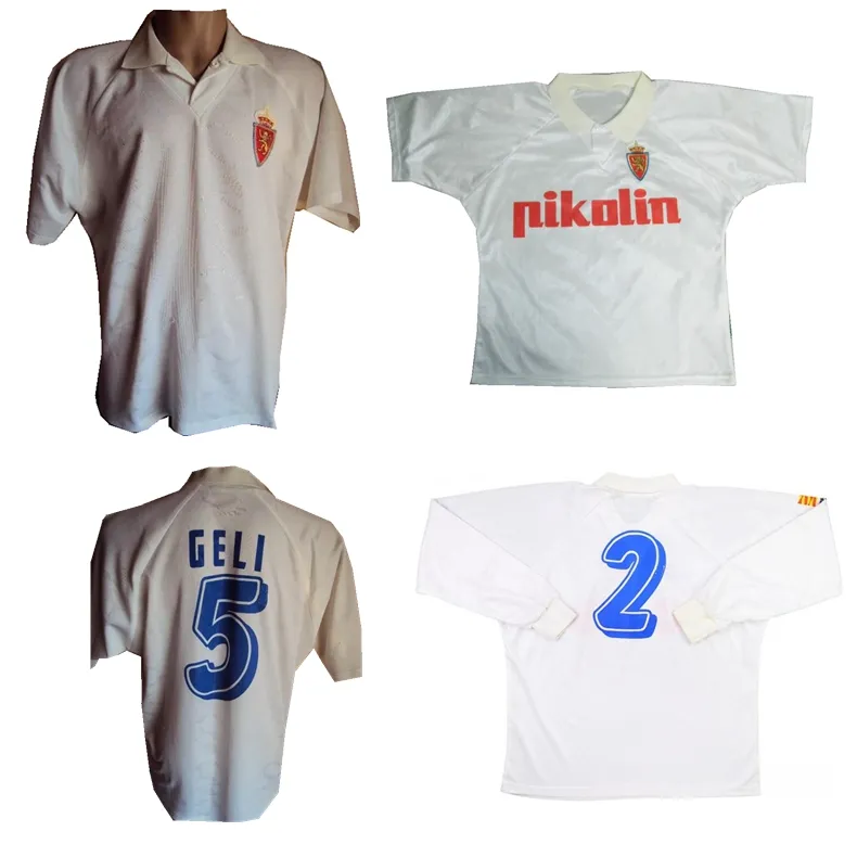 1994 1995 maglia da calcio retrò real zaragoza 94 95 Poyet PARDEZA Nayim HIGUERA maglia da calcio classica vintage
