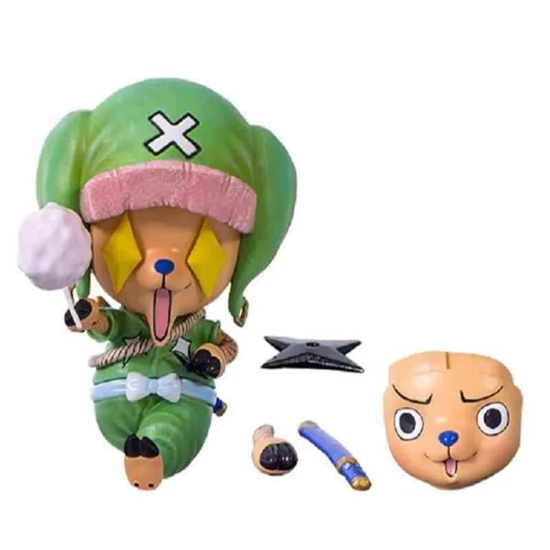 Şekil d'anime Tony Tony Chopper visage değiştirilebilir mignon heykelcik Jouets modèle décoration Kawaii noël cadeaux pour enfants T30