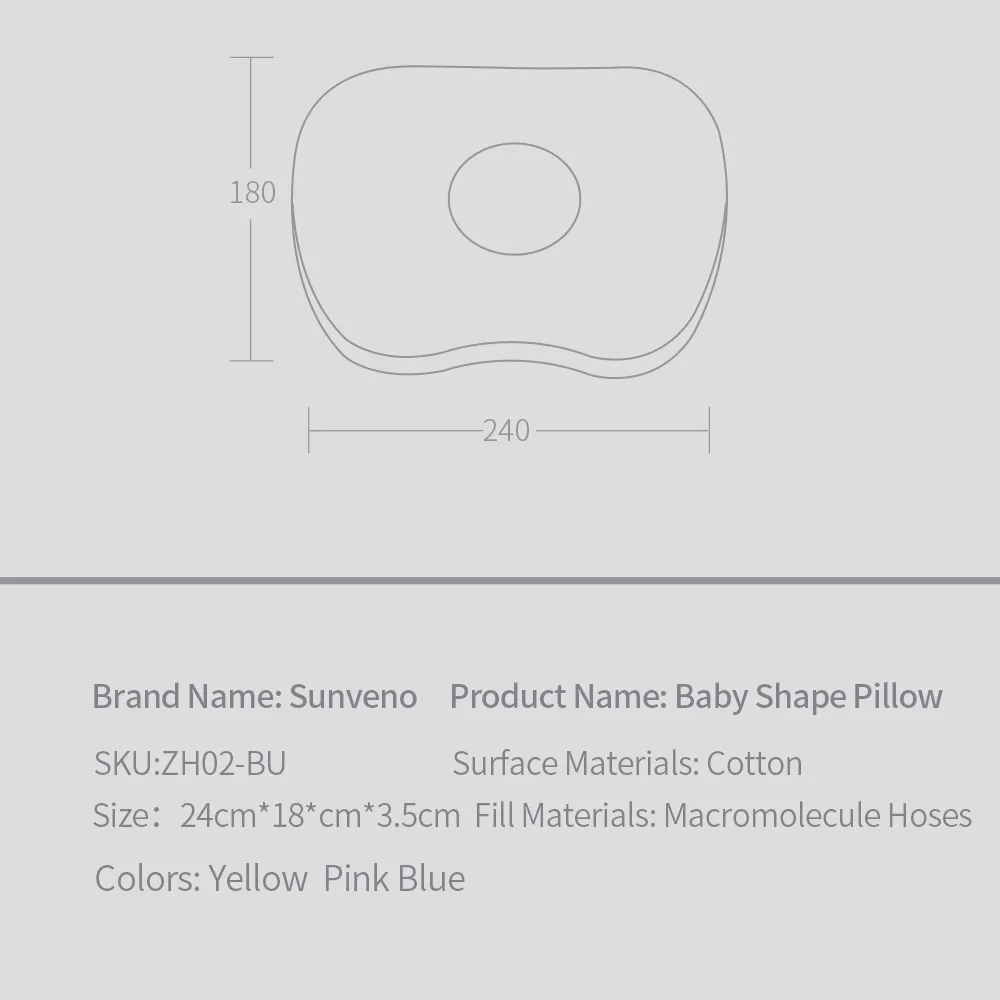Cuscino per neonato Sunveno Cuscino per neonato traspirante Supporto per cuscino concavo Cuscino modellante Prevenire la testa piatta LJ201014