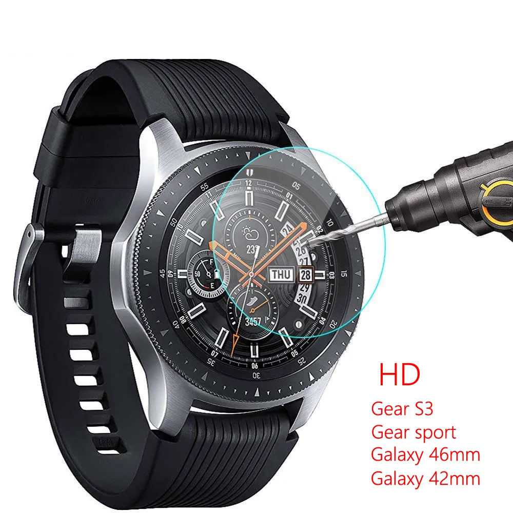 Protecteur d'écran pour Samsung Gear S3 frontière classique Gear Sport accessoires intelligents Galaxy watch 46mm 42mm couvercle en verre trempé