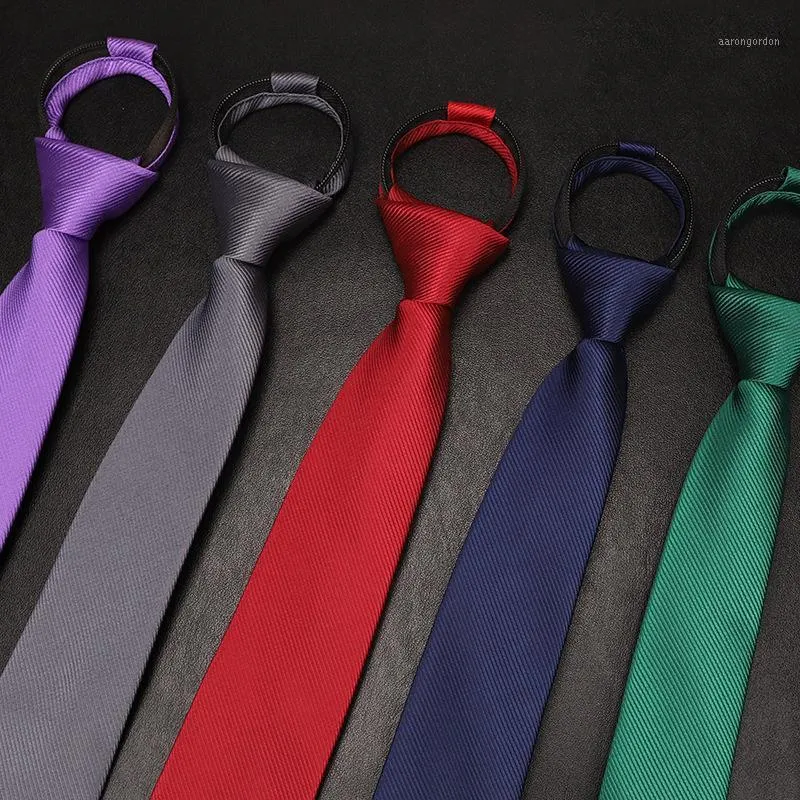 Coules de cou Sitonjwly Mariage paresseux pour les hommes Entraînent les cravates à rayures solides Collier Business Collar Slim Custom Logo1