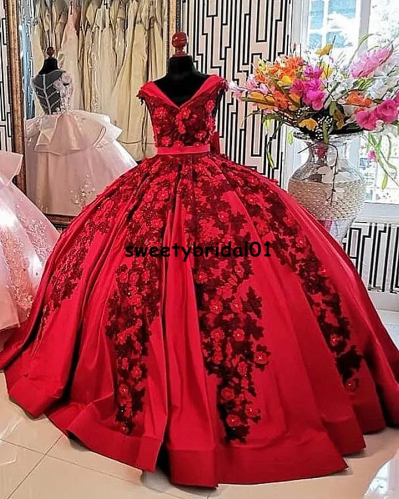 Vestidos de xv años röd quinceanera klänning äkta bilder applique pärlor mexikanska tjejer 15 år födelsedag klänning prom klänning 2021