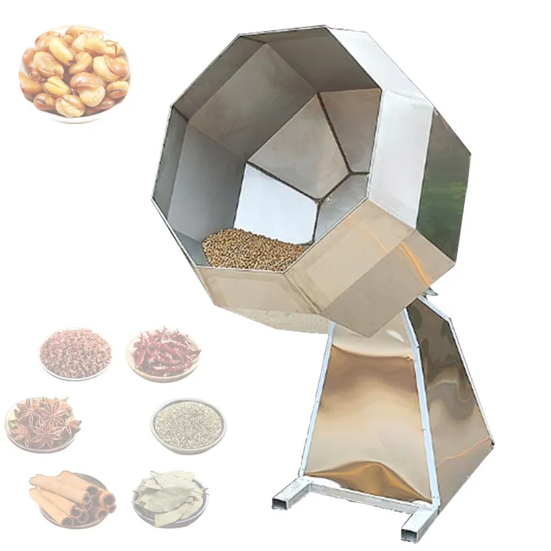 220v Drum Fried Food Potato Chips snacks Seasoning Machines Octagonal Peanut Flavoring Coating Machine for sale