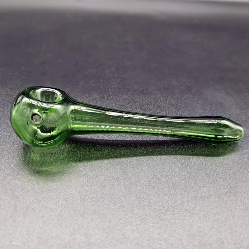 4 Inch Spoon Glass Pipe Thick Pyrex Colour Heady Hand Tobacco Dry Herb Mini Smoking Pipes For Oil Burner Dab