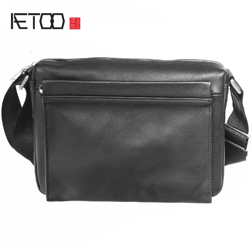 HBP AETOO Leather Shoulder Bag, Mens Large Capacity Fashion Messenger