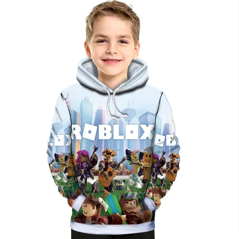 Children`s cartoon hoodie roblox fashion 3D digital spring and autumn cotton printing popular boys and girls` coat kids