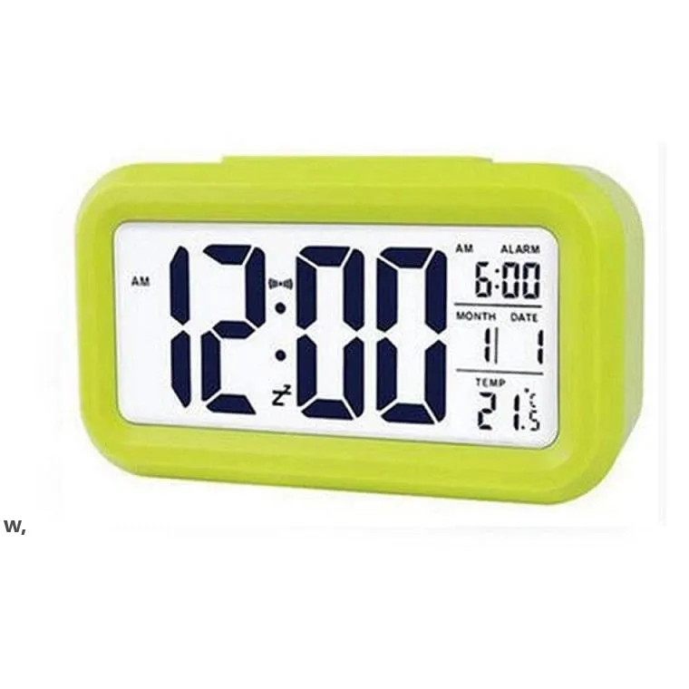 Пластиковый немой будильник ЖК-дисплей для LCD Smart Clock Colume светочувствительный прикроватный съемник Snooze Nightlight Calendar ZZF13192