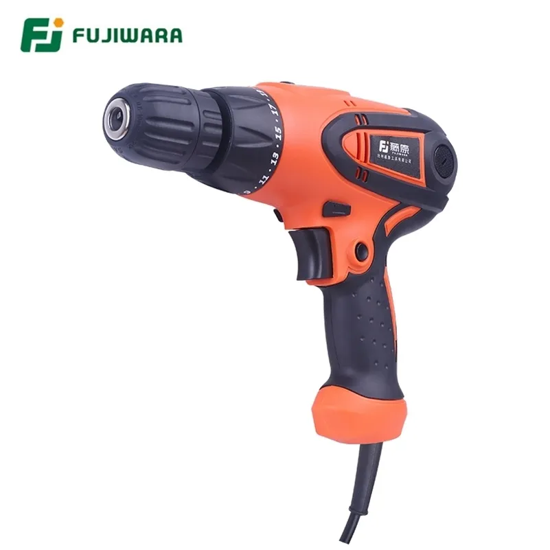 Fujiwara 350-420W Elektrisk skruvmejsel Power Impact Drill 220V-240V Skruvnyckel 19-växlingsjusterbar 201225