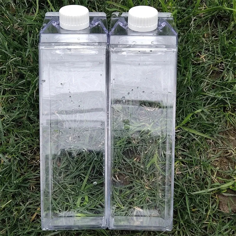 Botella de agua trinkgeschirr shaker Sports Square leche botella de agua transparente 