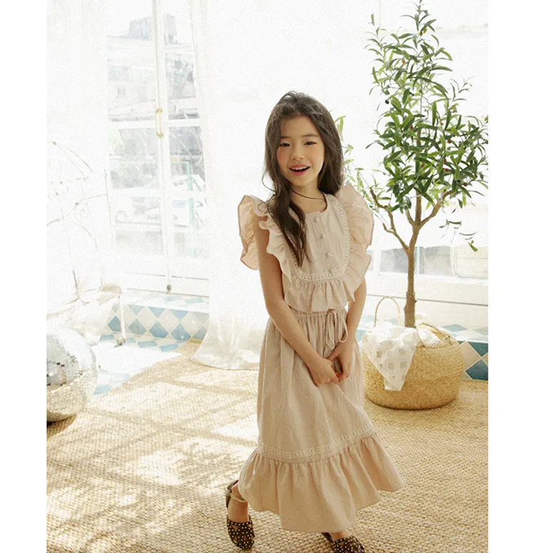 Red Khaki Organic Cotton Dress Maxi Dress With Ruffles And Petal Sleeves For Teenage Girls Perfect For Summer Princess Style LJ200921 From Jiao08 21.77 DHgate.Com
