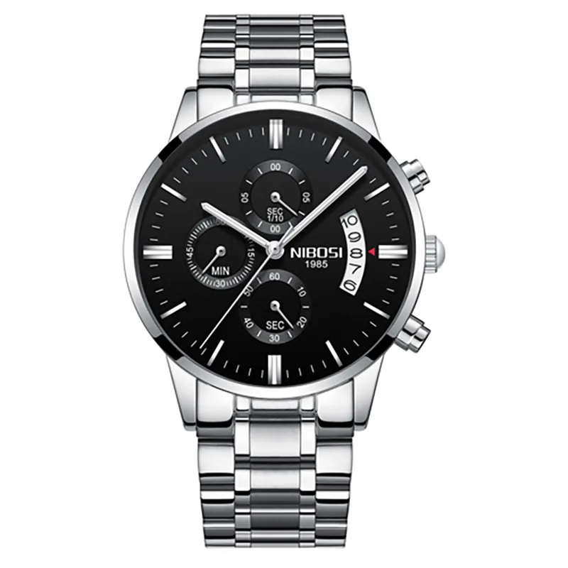 Relogio Masculino Men Klockor Berömd Toppmärke Mäns Mode Casual Dress Watch Nibosi Militär Quartz Armbandsur Saat