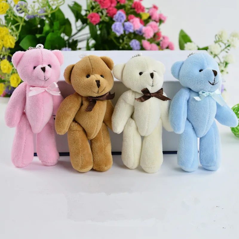 50Pcs 8cm Bow Tie Joint Teddy Bear Plush Toys Gift, DIY Creative Handmade Jewelry Accessories