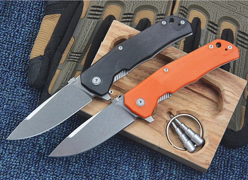 Special Offer High End Flipper Folding Knife M390 Stone Wash Drop Point Blade G10 + TC4 Titanium Alloy Handle EDC Knives With Wood Box