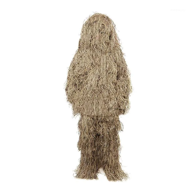 Avcılık Setleri Giysi Kamuflaj Biyonik Ghillie Suits Yetişkinler İzcilik Kuş Gözetleme Takım Elbise Pantolon Kapüşonlu Ceket1