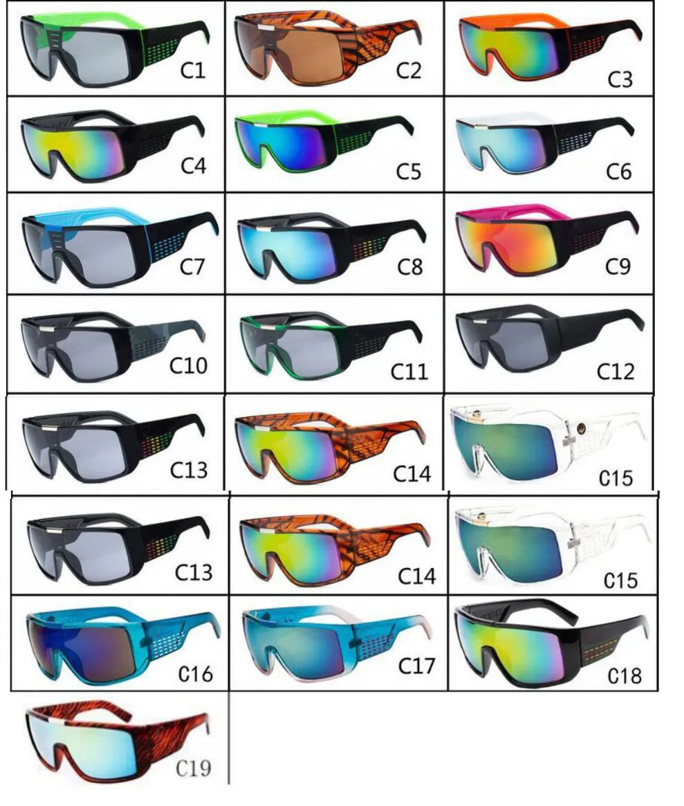 MOQ = 10pcs 19colors été hommes vent lunettes sport lunettes de soleil lunettes de conduite hommes mode équitation lunettes de soleil vélo verre noir livraison gratuite