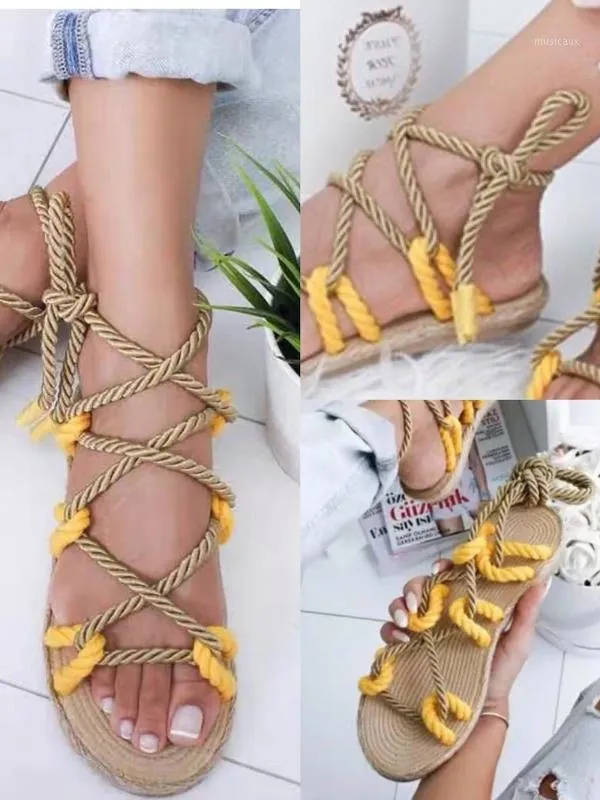 Women Cross strap Summer Roman Gladiator Sandals Strappy Clip Toe thong Flat Heel Flip flops Flock Shoes1