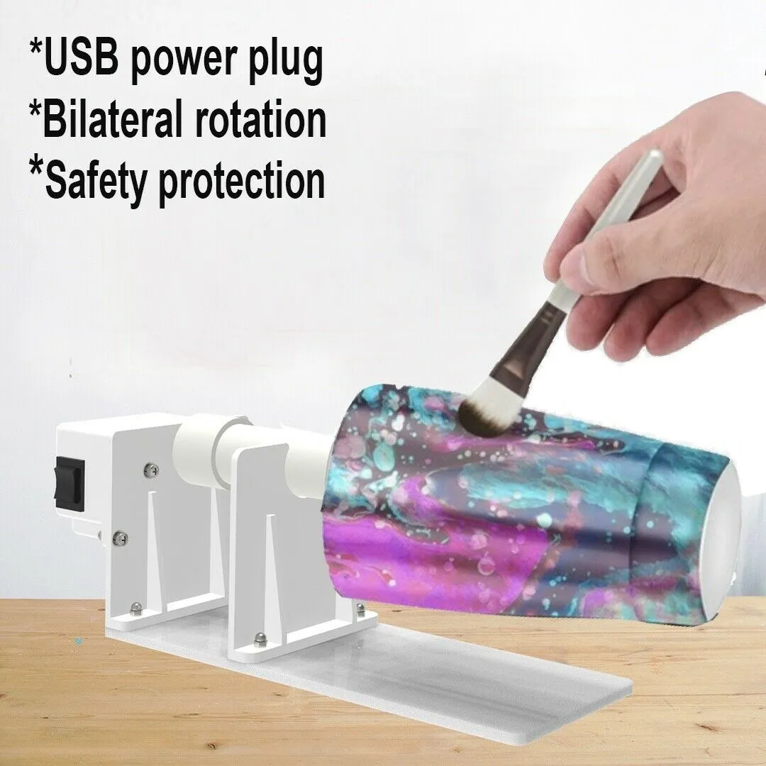 컵 터너 공예 용 텀블러 스피너 DIY 키트 컵 회전 도구 에폭시 공예 저전력 USB 소켓 에폭시 공예