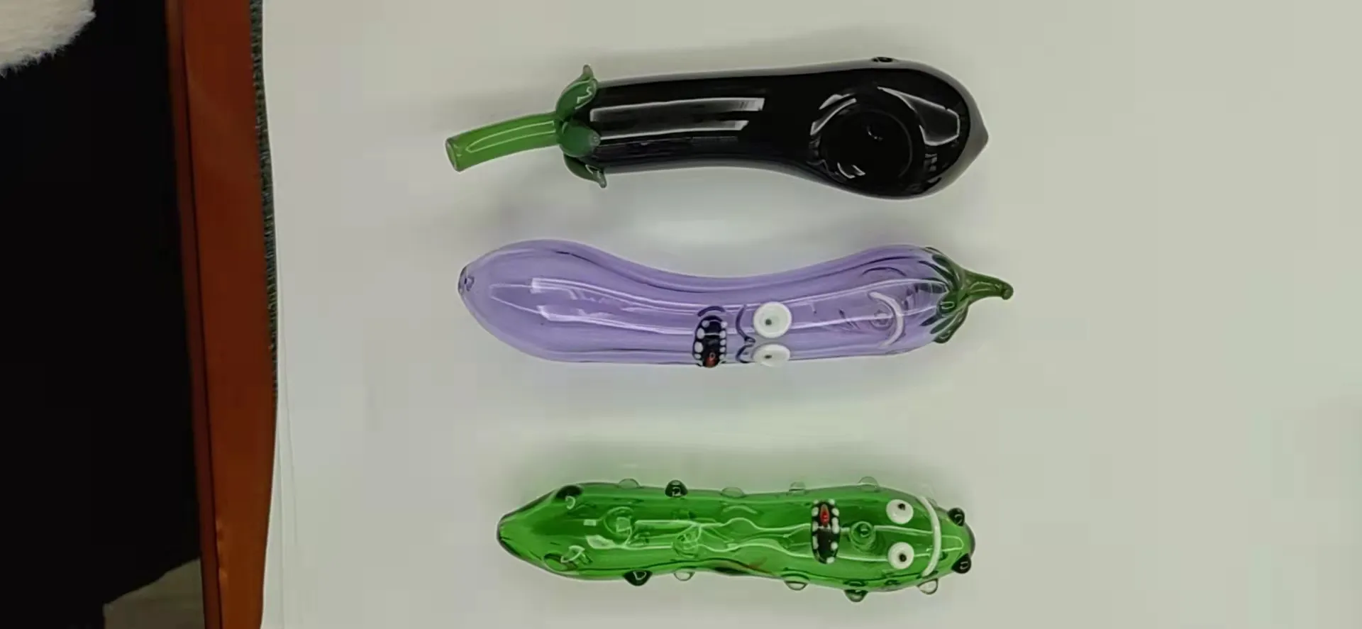 Cucumber, eggplant glass hookah pipe oil burner DAB rig bird cage filter hookah