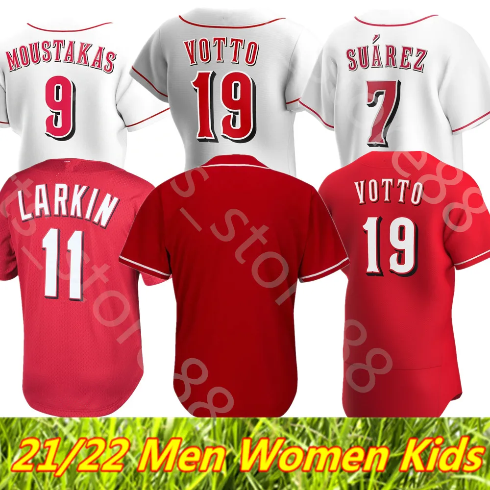 2021 Custom 19 Votto Jersey 7 Suarez 33 Winker Pedro Strop Reds Amir Garrett Scott Schebler