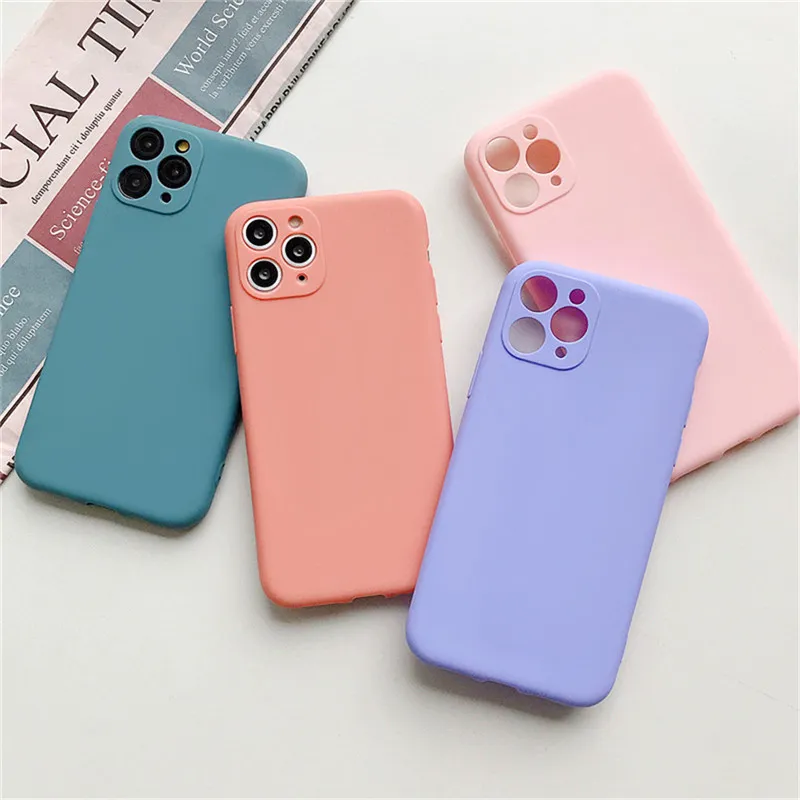 Étuis de téléphone portable souples en TPU pour iPhone 14 13 12 11 Pro Max Xr X XS 7 8 6S Plus Couverture arrière mate multicolore Samsung S20 S21 S22 S22Plus S22Ultra