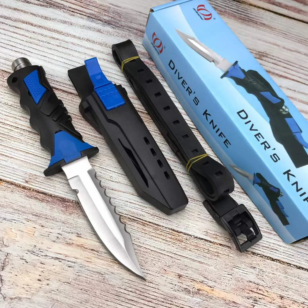 Marine Corps military diving knives one-piece blade Suitable for camping, outdoor survival fishing, hunting and self-defense diving knives