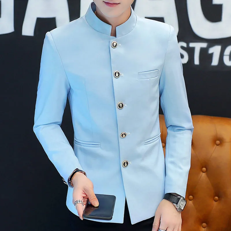 Chinese collar blazer cheap