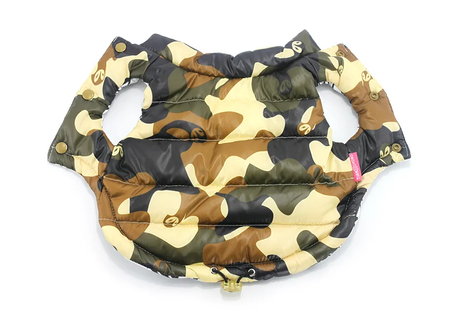  New Double-sided Wear Dog Winter Clothes Warm Vest Camouflage Letter Pet Clothing Coat For Puppy Small Medium Large Dog XXL 305